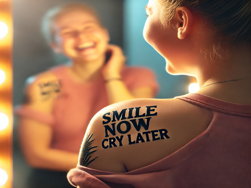 smile now cry later tattoo